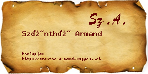 Szánthó Armand névjegykártya